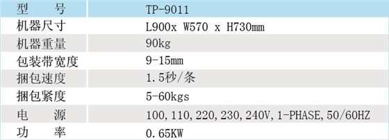 普通型半自动打包机TP-9011参数