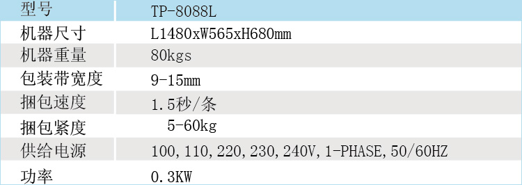 新型&ldquo;双电机&rdquo;半自动捆包机TP-8088L